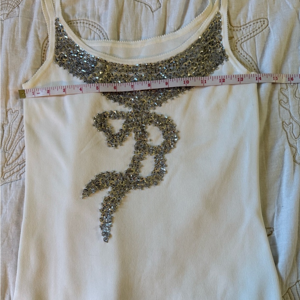 Embellished White Tank Top - Picture 7 of 11